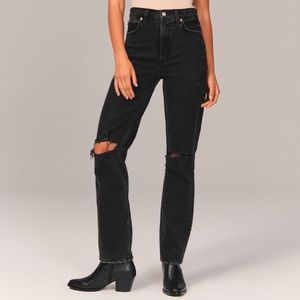90s Ultra High Rise Straight Jean - Long - Black